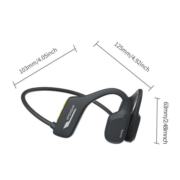 Vattentäta Open-Ear Hörlurar Bluetooth med 8GB Minne för Simning Bone X2 Blå
