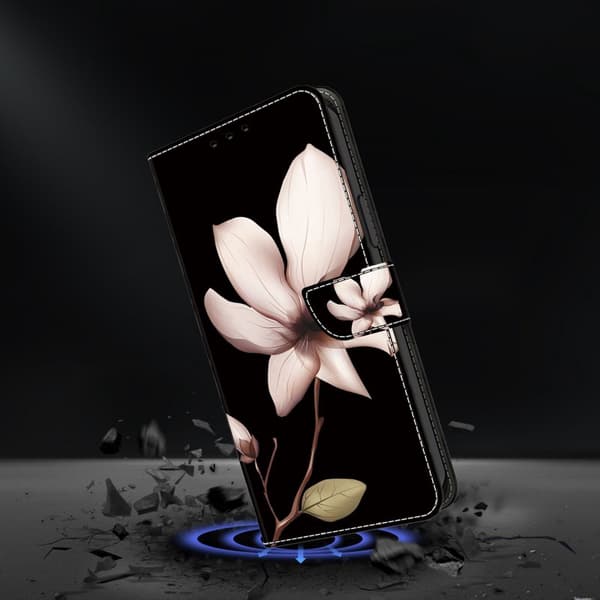 Plånboksfodral för Samsung Galaxy S26 Plus Magnetiskt Konstläder - Rosa Blomma