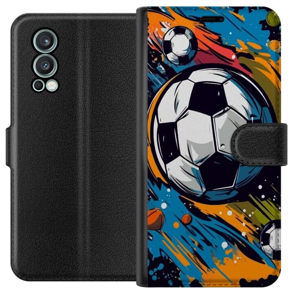 Plånboksfodral till OnePlus Nord 2 5G med Fotbollar