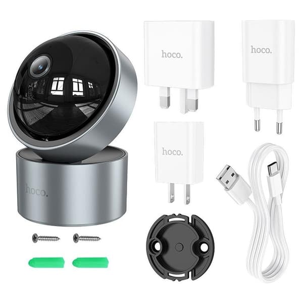 Hoco Inomhuskamera Justerbar i Två Plan med Nattläge Full HD - Silver Silver