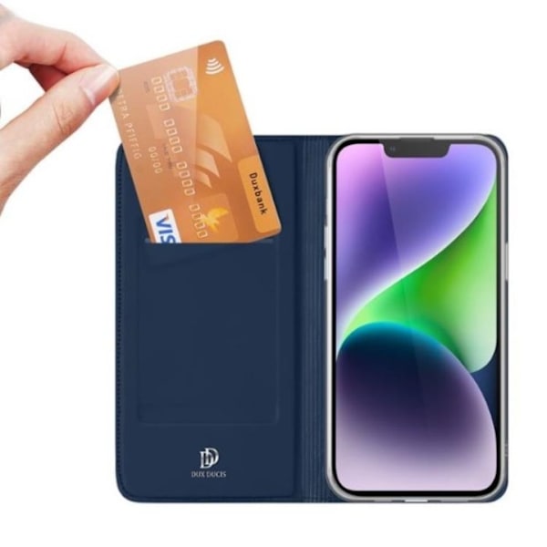 DUX DUCIS Skin Pro iPhone 15 Plus Plånboksfodral PU Läder - Blå