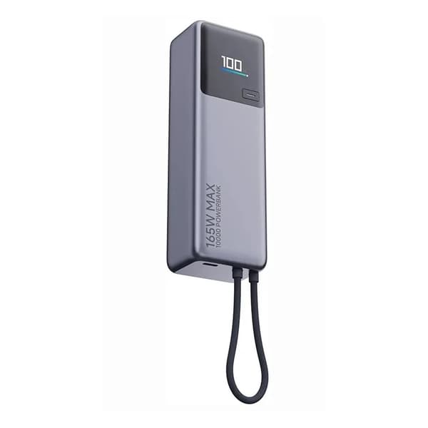 Xiaomi PowerBank 10000mAh med Built-In USB-C Kabel 165W - Grå Grå