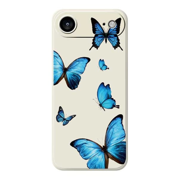 Mobilskal till iPhone Air Blue Butterflies Pattern TPU - Beige Beige