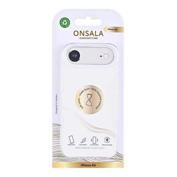 ONSALA Mobilskal till iPhone Air Återvunnen TPU - Transparent Transparent