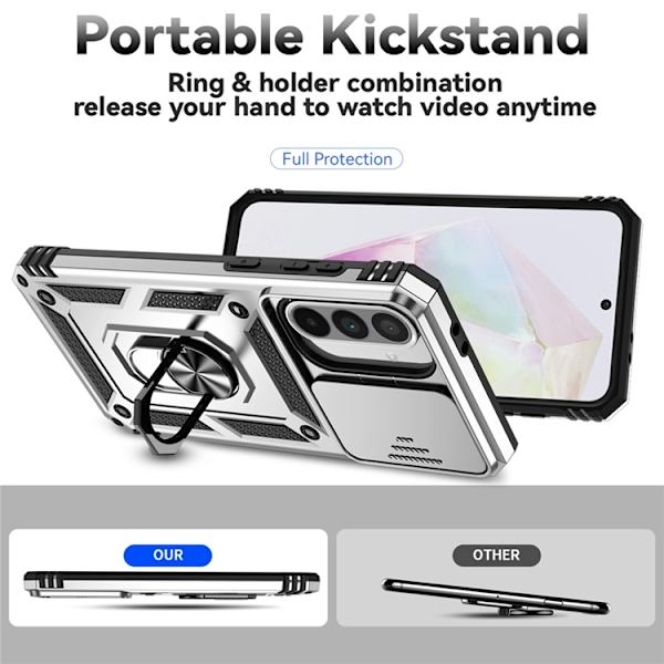 Mobilskal till Galaxy A36/A56 Kickstand PC + TPU - Silver Silver