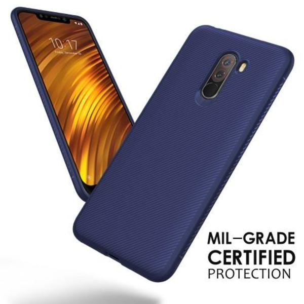 Twill Texture Mobilcover til Xiaomi Pocophone F1 - Blå Blue