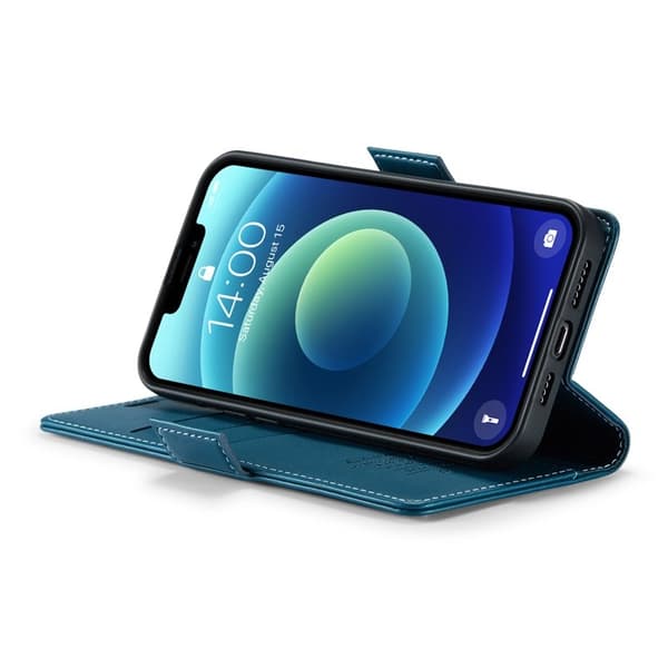 CASEME Plånboksfodral Konstläder för iPhone 12/12 Pro - Blå