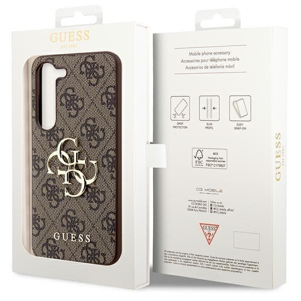 Guess Mobilskal till Galaxy S24 Big Metall Logo - Brun