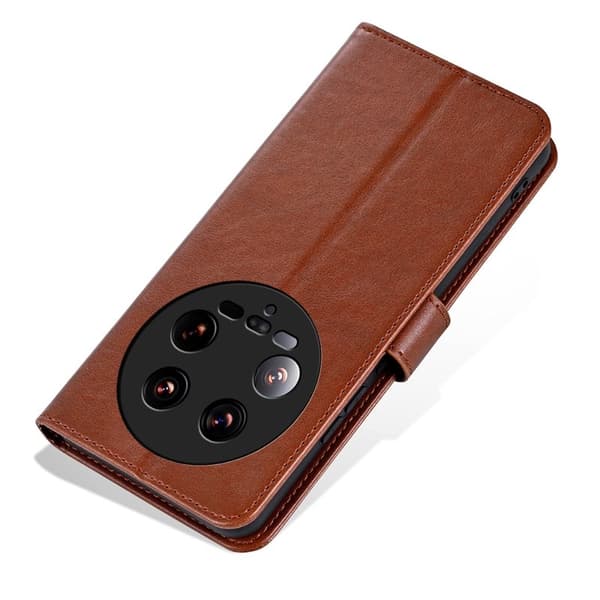 AZNS Xiaomi 14 Ultra Plånboksfodral Stand Konstläder - Brun