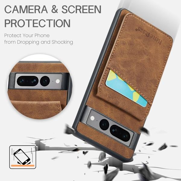 FIERRE SHANN Google Pixel 8 Pro Fodral PU+TPU - Brun