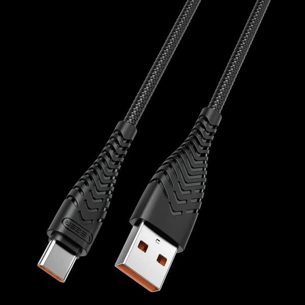 Veger USB-C til USB-A Kabel 1.2m 2.4A - Sort Svart