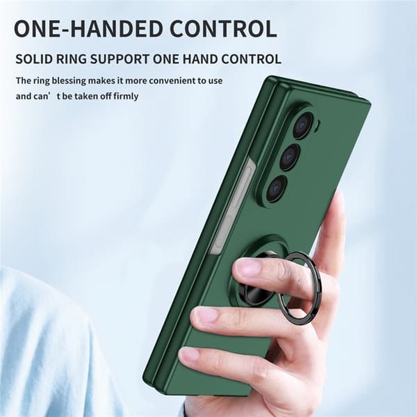 Mobilskal till Galaxy Z Fold7 Rotatable Ring Kickstand - Svartgrön Grön