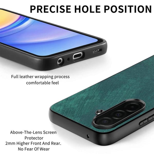 Mobilskal för Samsung Galaxy S26 Plus Stöttålig Slim Retro Konstläder - Grön