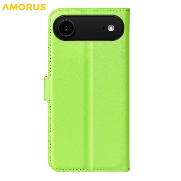 AMORUS iPhone Air Konstläder Plånboksfodral Flipstativ Litchi - Grön Grön