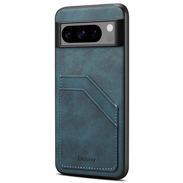 DENIOR Google Pixel 8 Pro Fodral KonstLäder Retro Blå
