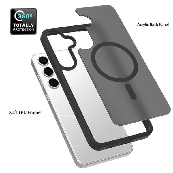 Mobilskal till Galaxy S25 Plus/S24 Plus MagSafe Skin Touch Acrylic Lila