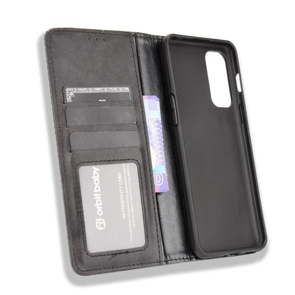 OnePlus Nord 2 5G Plånboksfodral Retro Style Flip Stativ Svart