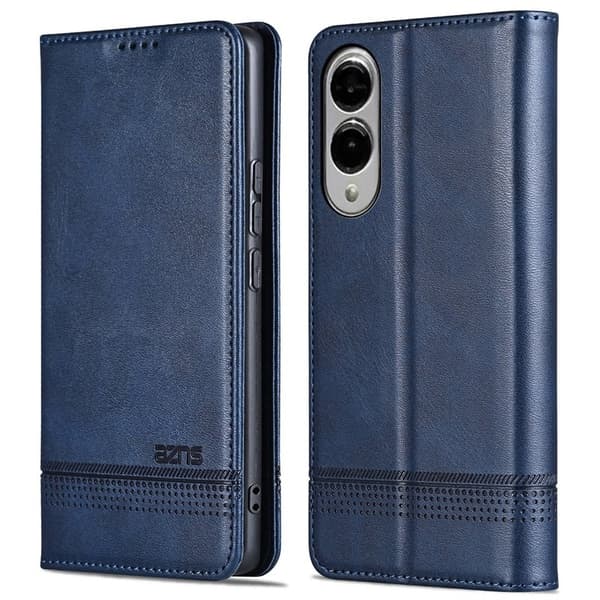 AZNS Samsung Galaxy S25 Edge Plånboksfodral Konstläder - Blå