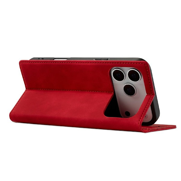 LC.IMEEKE iPhone 17 Pro Plånboksfodral Konstläder- Röd