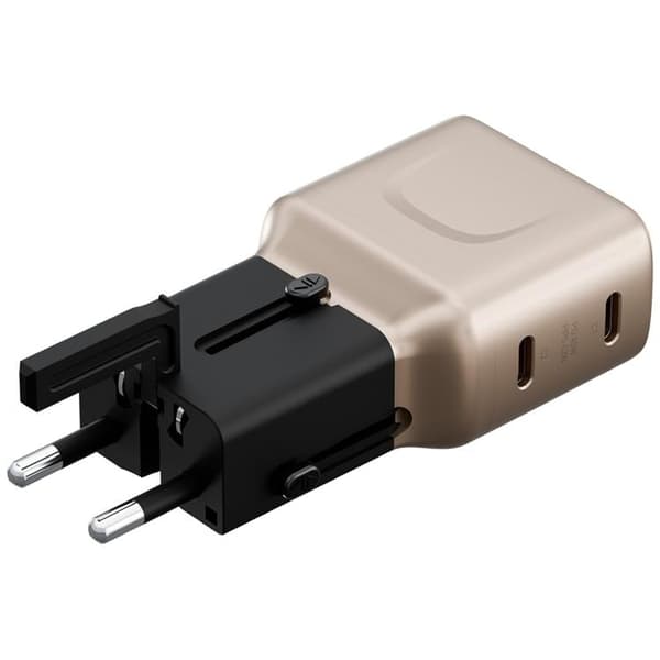 Energea Hurtigoplader 45W 2xUSB-C TravelGo - Guld Sort Guld