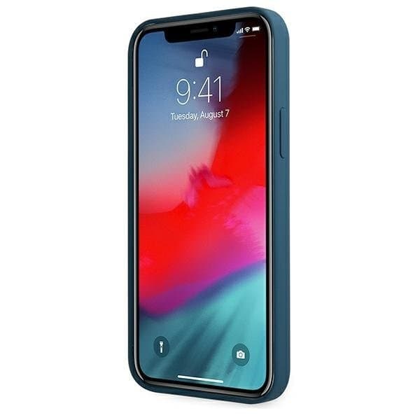 Guess iPhone 12 Pro Max Skal Metal Logo Script - Blå Blue