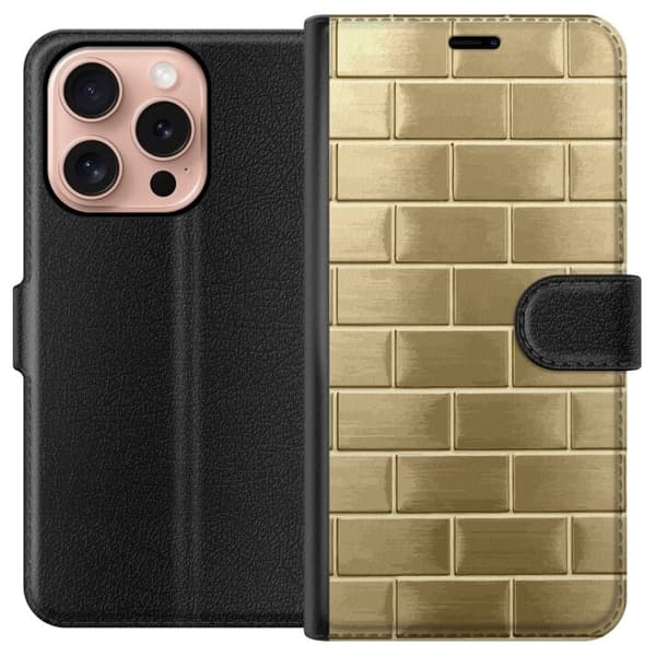 Plånboksfodral till Apple iPhone 16 Pro med Gyllene Murstenar