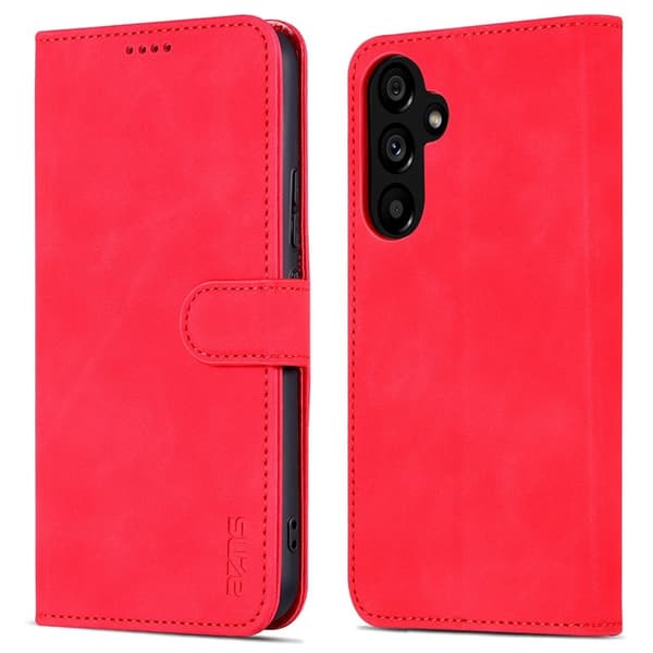 AZNS Samsung Galaxy A55 5G Plånboksfodral i Konstläder - Röd