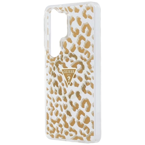 Guess Mobilskal För Galaxy S26 Ultra MagSafe IML Leopard Print Triangle Brun