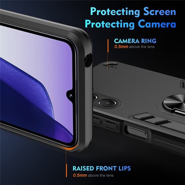 Mobilskal till Galaxy A17 Med Ring Kickstand Drop Defend - Svart Svart