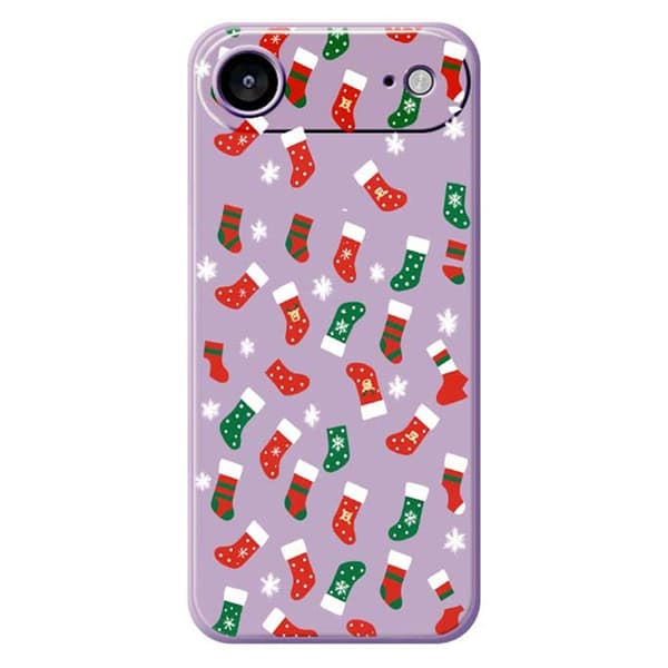 Mobilskal till iPhone Air Röd och Grön Socks Pattern TPU - Lila Lila