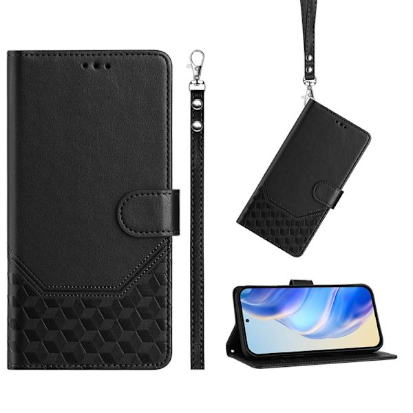 Nothing Phone (3a) Plånboksfodral Imprinted Honeycomb RFID Svart