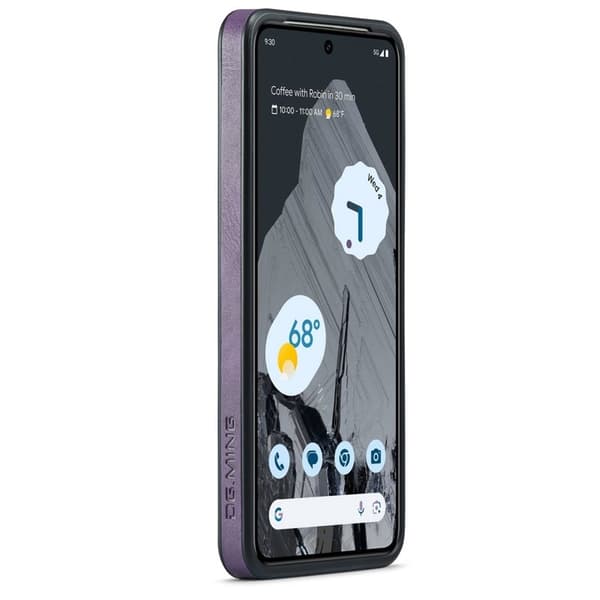 DG.MING Google Pixel 8 Pro Fodral KonstLäder Stöttålig Lila