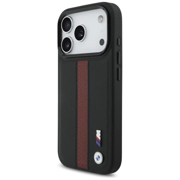 BMW telefontaske til iPhone 17 Pro MagSafe M perforeret stribe logo - rød Röd
