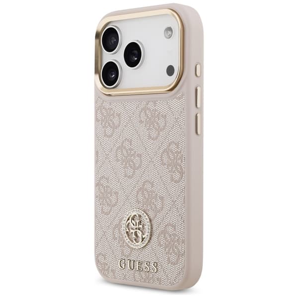 Guess Telefontaske til iPhone 17 Pro Magsafe Rhinestone Logo - Lyserød Rosa