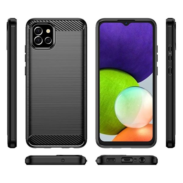 Carbon Flexible Skal Galaxy A03s - Svart Svart