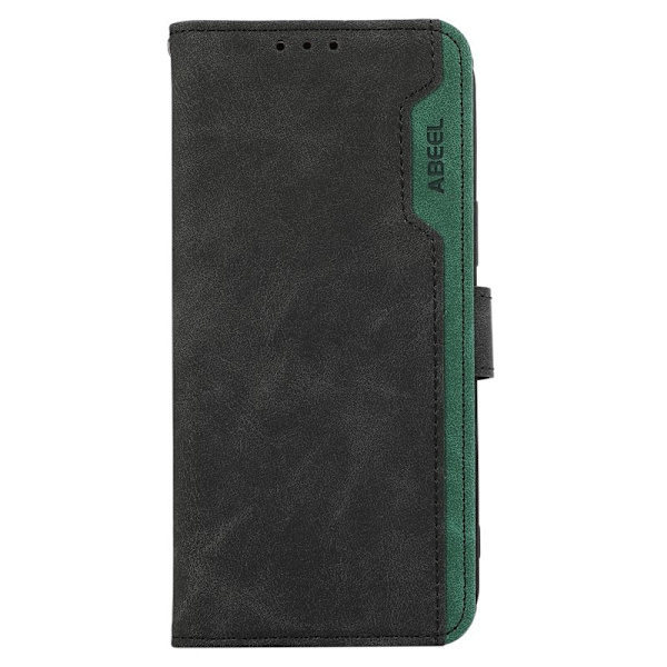 ABEEL iPhone 16 Pro Max Plånboksfodral Konstläder RFID-Skydd - Svart