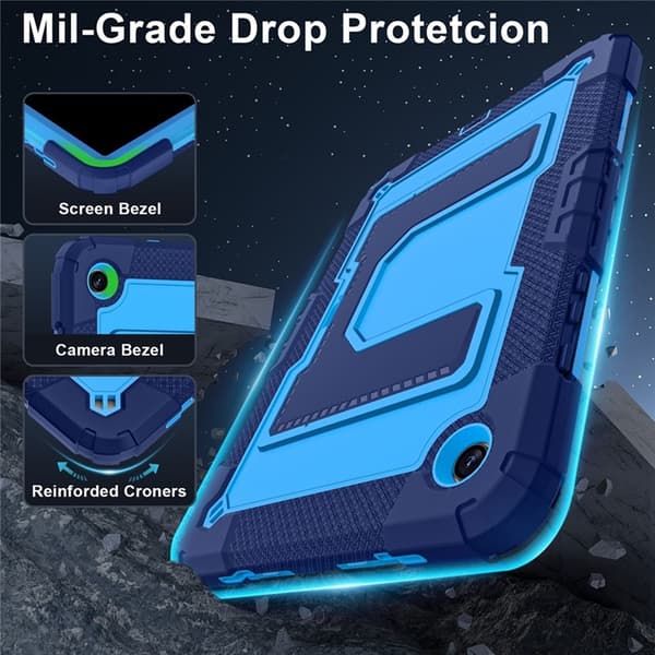 Galaxy Tab A9 Plus Skal Kickstand Med Rem Anti Drop Blå