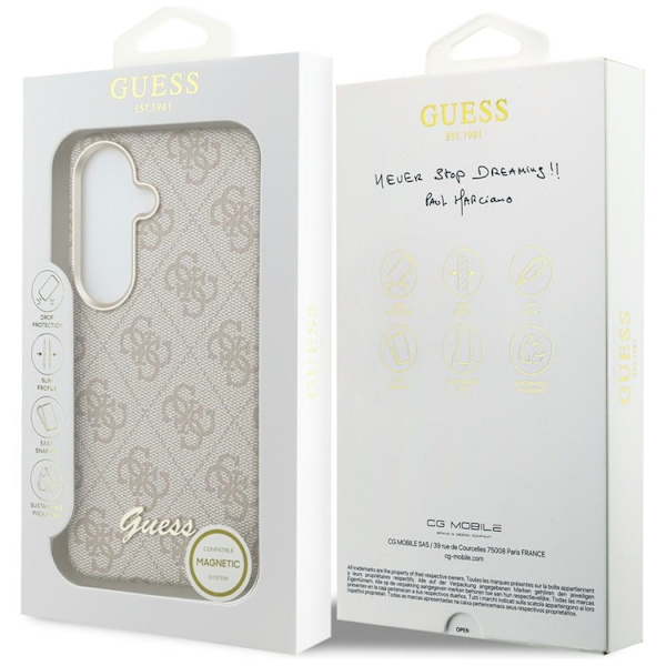 Guess Mobilskal För Galaxy S26 MagSafe 4G Script - Rosa Rosa