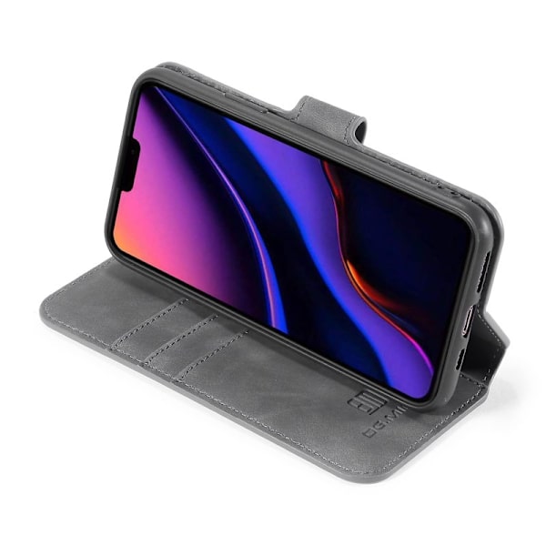 DG.MING Retro Plånboksfodral Konstläder iPhone 11 Pro Max Grå