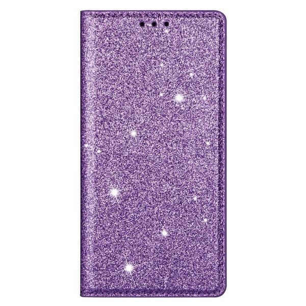Kimalteleva lompakkokotelo iPhone 13 Pro - Lila Lila