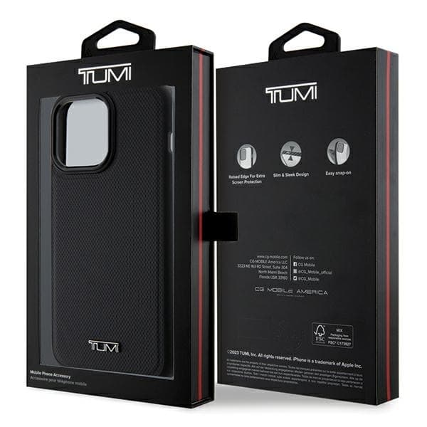 Tumi telefontaske til iPhone 15 Pro Max MagSafe læder ballistisk mønster