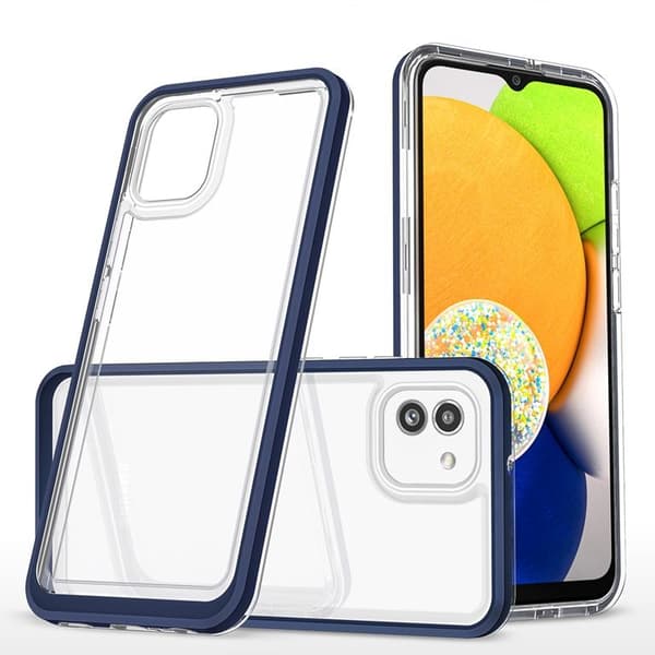 Galaxy A03 Skal Clear 3in1 - Blå Blå