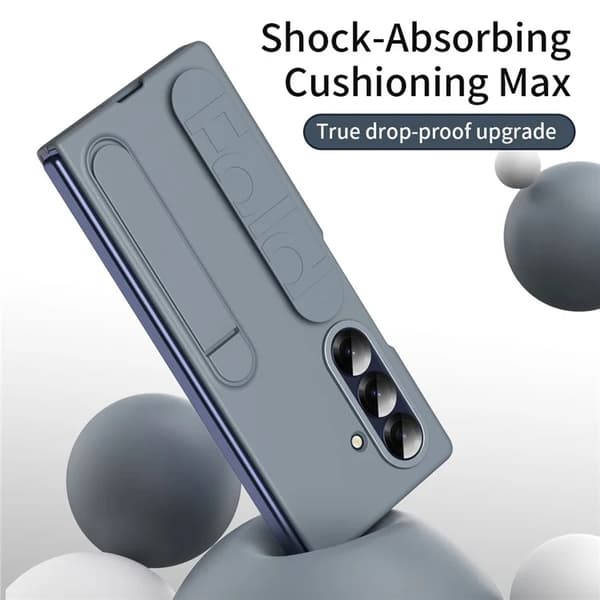 Mobilskal till Galaxy Z Fold7 5G Kickstand Armband PC Silicone - Grå Grå