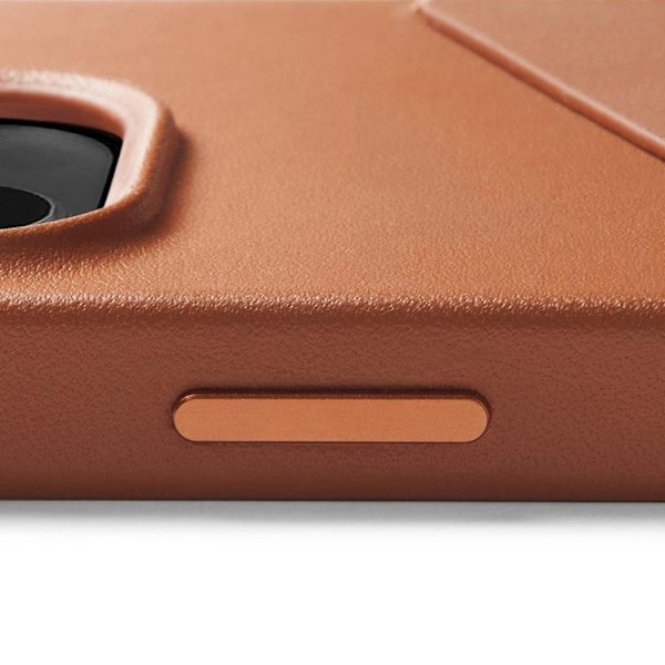 Mujjo iPhone 14 Pro Skal Korthållare Full Läder - Tan