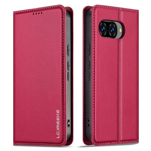 LC.IMEEKE L1 Series Google Pixel 9a Plånboksfodral Konstläder - Röd