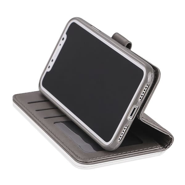 LC.IMEEKE Wallet Stand Mobilskal KonstLäder - Grå för iPhone X/10