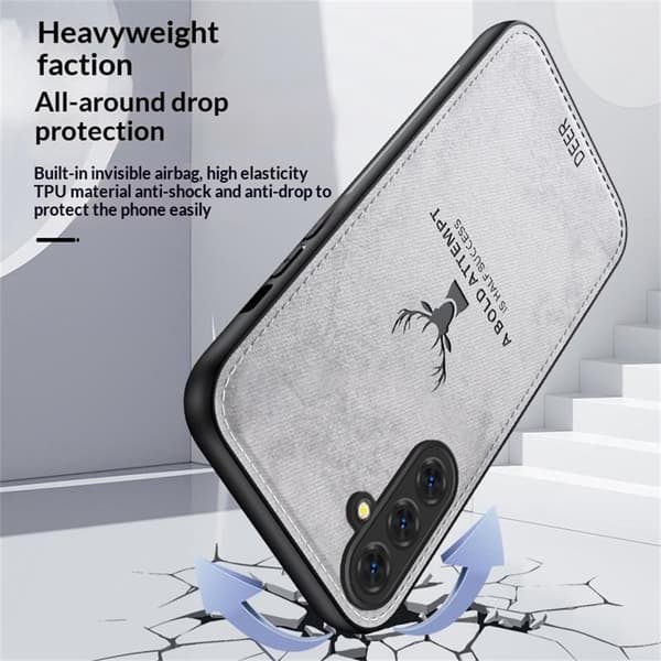 Mobilskal för Samsung Galaxy S26 Plus Mönster av rådjur PU + PC + TPU - Grå