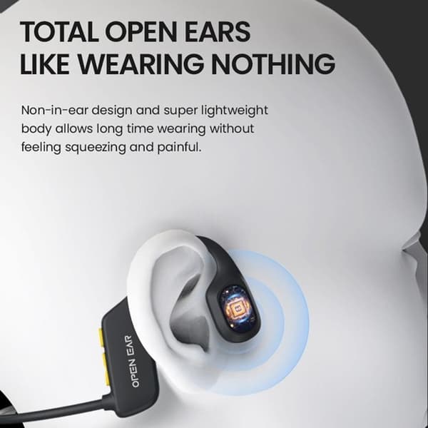 Vattentäta Open-Ear Hörlurar Bluetooth med 8GB Minne för Simning Bone X2 Blå