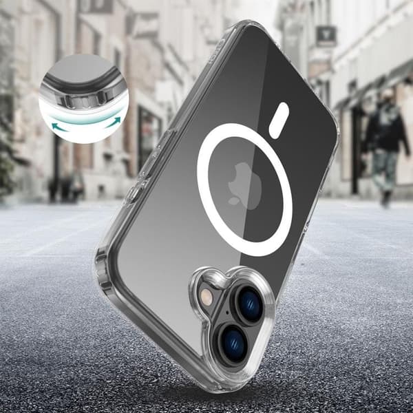 Tech-Protect Telefontaske til iPhone 16 Plus Magsafe Flexair Hybrid - Klar Transparent