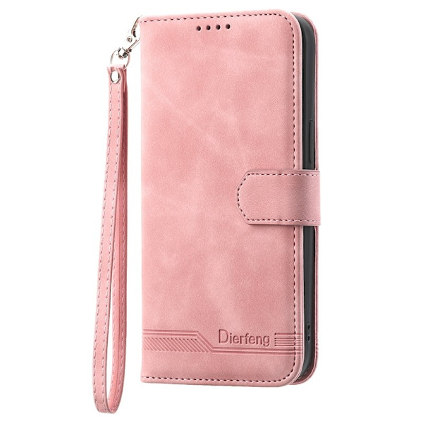 DIERFENG DF-03 iPhone 16 Pro Plånboksfodral Konstläder - Rosa